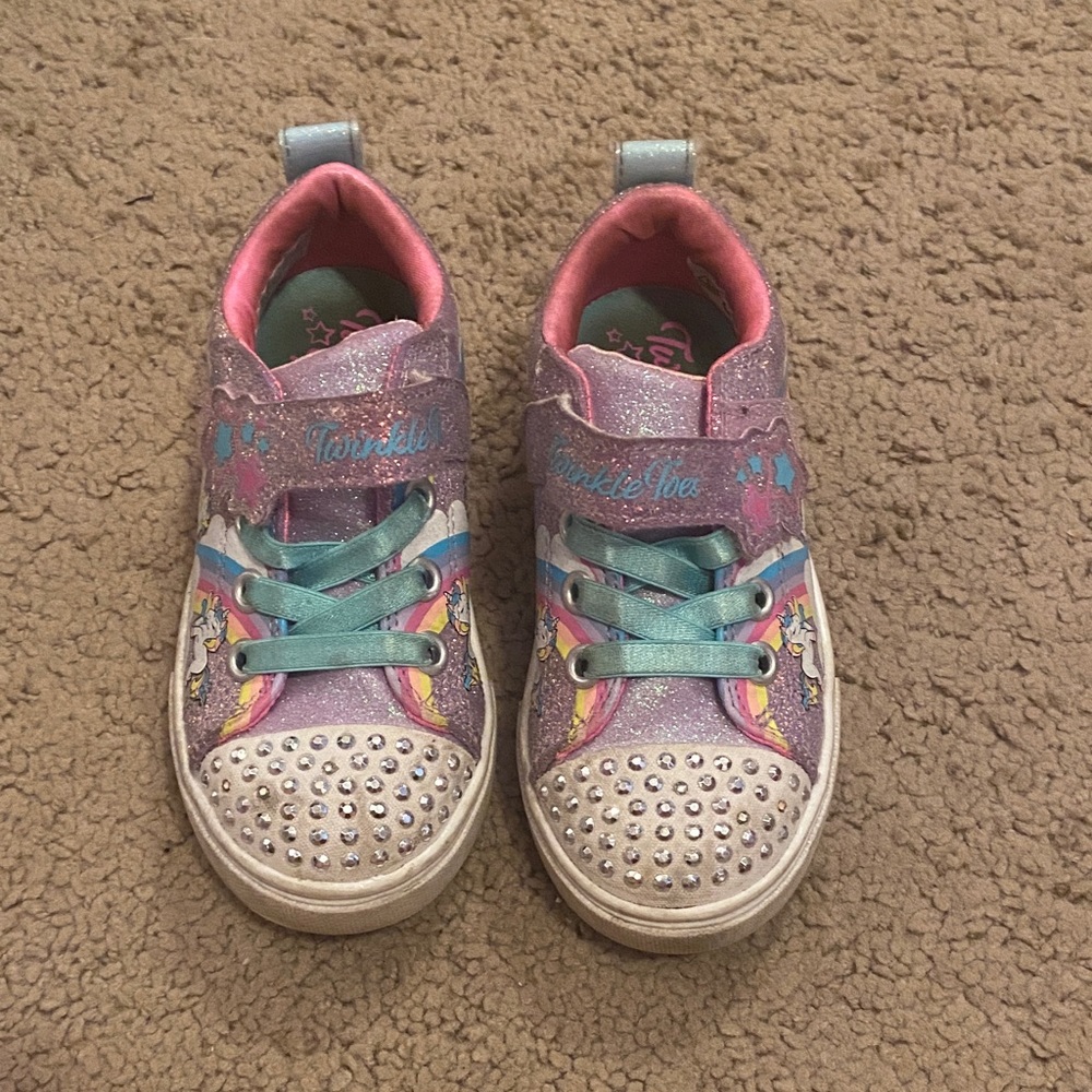 Skechers Kids' Light-Up Sneakers - Purple, Pink, and Blue